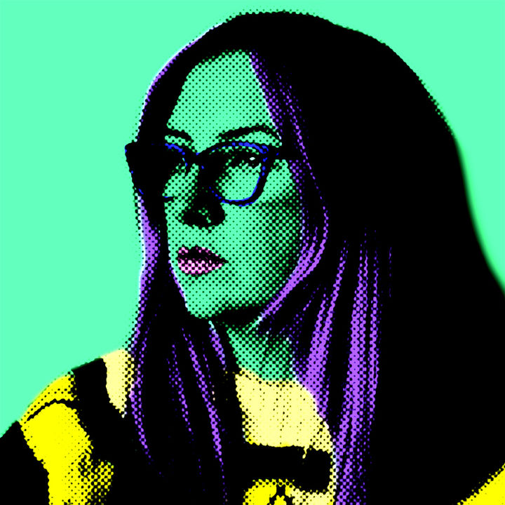 Pop art portrait of a woman