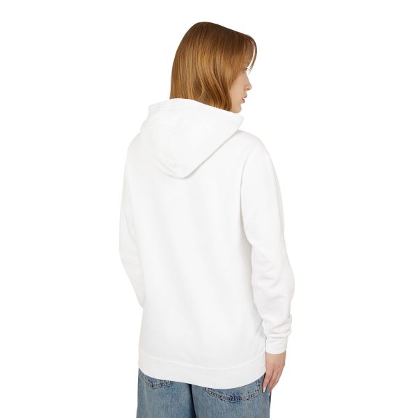 Person wearing white hoodie and blue jeans.