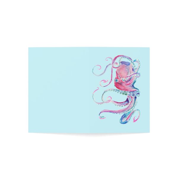 Greeting card with colorful octopus illustration