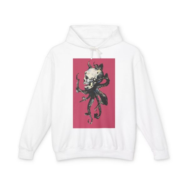 White hoodie with skull and octopus design