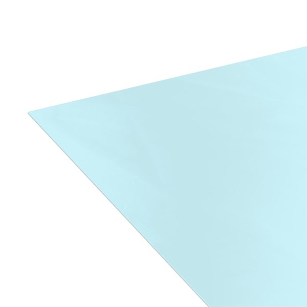 Blue glass sheet isolated on white background