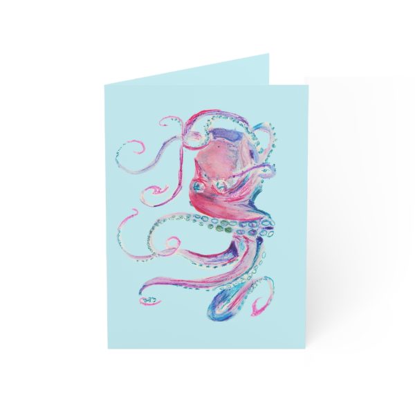 Colorful octopus on a greeting card.