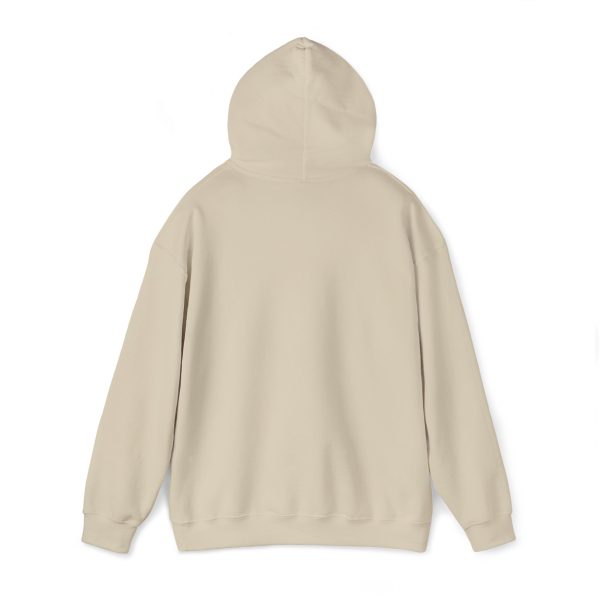 Beige hoodie back view on white background